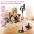 thumbnail image 4 of H35 Stick Vacuum Cleaner, 450W Brushless Motor, Self-Standing, Wall Charging, 45 Min Runtime, Lightweight for Hard Floors & Carpets, Pink, 4 of 12