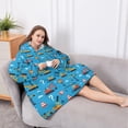 thumbnail image 5 of Oversized Wearable Blanket Hoodie,Cartoon Construction Vehicles Signs Sherpa Blanket Hoodie with Super Pockets,Super Warm Fuzzy Pullover for Women & Men, 5 of 6