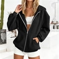 thumbnail image 6 of CHGBMOK Women's Fall Hoodie Jackets Long Sleeve Zip Up Track Jackets Comfy Fleece Lined Sweatshirts with Pockets, 6 of 7