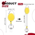 thumbnail image 2 of Uxcell Retractable Badge Holder Reel, ID Badge Reels with Claw Clasp for Name Key Chain Office Yellow, 2 of 6