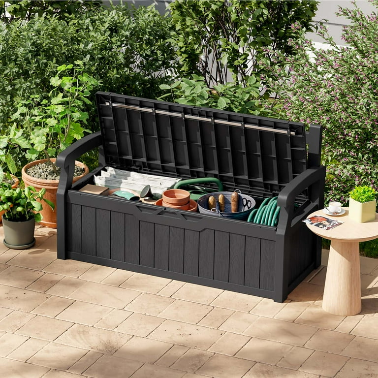 Patiowell 70 Gallon Outdoor Storage Bench, with Deck Box