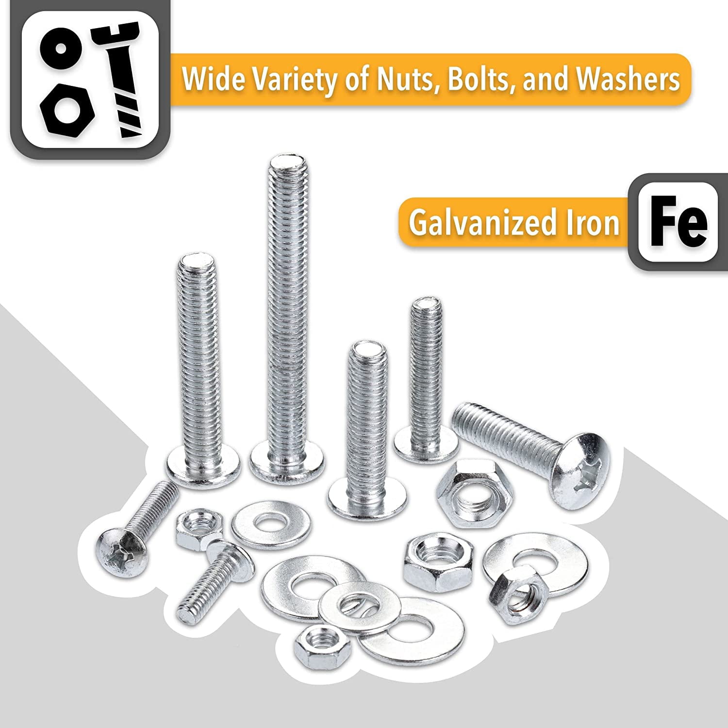 Mr. Pen- Bolts, Nuts, and Washer Assortment Kit, 113 pcs, Nuts and