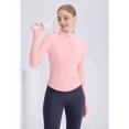 thumbnail image 4 of Womens Workout Jackets, Full Zip Slim Fit Athletic Running Sports Track Jacket with Rubber Pink S, 4 of 9