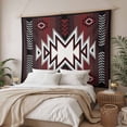 thumbnail image 3 of Red Black Large Tapestry for Bedroom Wall Hanging Tapestry, Southwest Geometric Aztec Farmhouse Tribal Ceiling Backdrop Tapestries Poster Blanket Wall Decor for Teens Room Living Room Dorm 85" x 90", 3 of 8