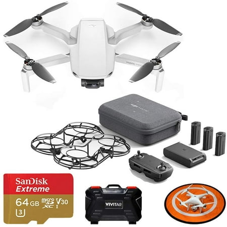 DJI Mavic Mini Fly More Combo Drone Quadcopter Kit with Landing Pad, 64GB  Card