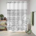 thumbnail image 6 of No Hook Shower Curtain, White Dandelion Shower Curtains for Bathroom with See Through Top Window, Spring Flowers Plants Vintage Gray Wood Waterproof & Washable Bath Curtain Stall 48"x72", 6 of 9