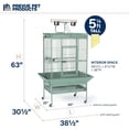 thumbnail image 3 of HomeStock Suburban Sophistication Playtop Bird Home with Spacious Design, Durable Materials, Removable Perches-Color:Sage Green,Size:Medium, 3 of 7