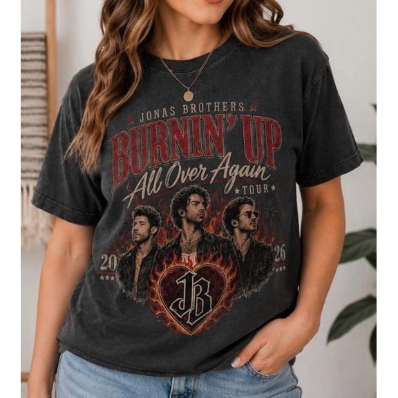 Jonas Brothers Burnin’ Up Again Tour T-shirt Sizes S-5XL