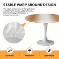 thumbnail image 2 of Elastic Fitted Round Tablecloth, Burnt Orange White Ombre Waterproof Stretch Table Cover for 36"-44" Tables, Modern Abstract Art Farmhouse Gradient Washable Outdoor Tablecloths for Patio, Camping, 2 of 9
