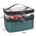 thumbnail image 2 of Bolsas de maquillaje Estuches de cosméticos de viaje de doble capa Organizador de maquillaje Bolsas de aseo -Verde oscuro, 2 of 5