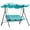 blue, variant on Outdoor Patio Swing Chair 3-Person Convertible Canopy Hanging Swing Glider Lounge Chair, Removable Cushions,blue
