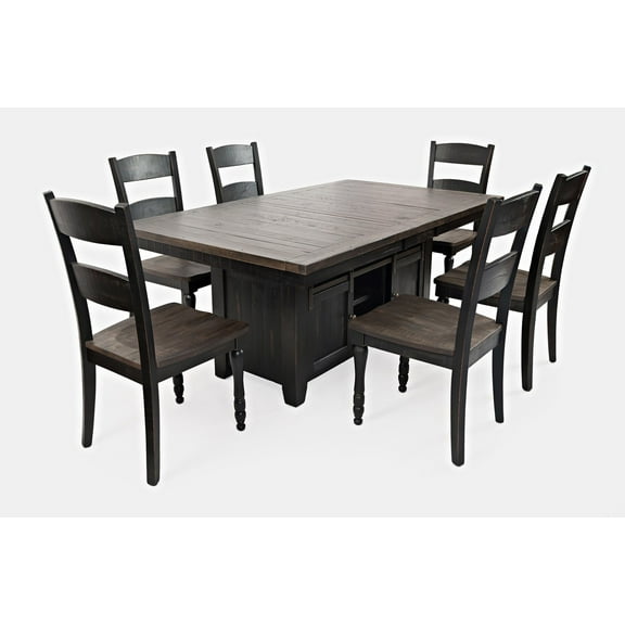 Madison County Reclaimed Pine 72" Farmhouse Storage Table Seven-Piece Dining Set