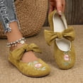 thumbnail image 6 of Yellow Womens Roman Flat Round Toe Bow Sandals, Casual Single Shoes For Ladies Summer, 6 of 9