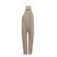 thumbnail image 5 of Tittly Jumpsuits for Women Sweatpants Women Women's Casual Sleeveless Jumpsuits V Neck Spaghetti Strap Overalls Long Pants Romper With Two Pockets Lounge Pants Women Womens Pants Beige L, 5 of 5