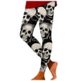 thumbnail image 2 of Halloween Leggings for Women Elastic High Waist Slim Fit Spooky Print Tights Pants Workout Yoga Pants, 2 of 6