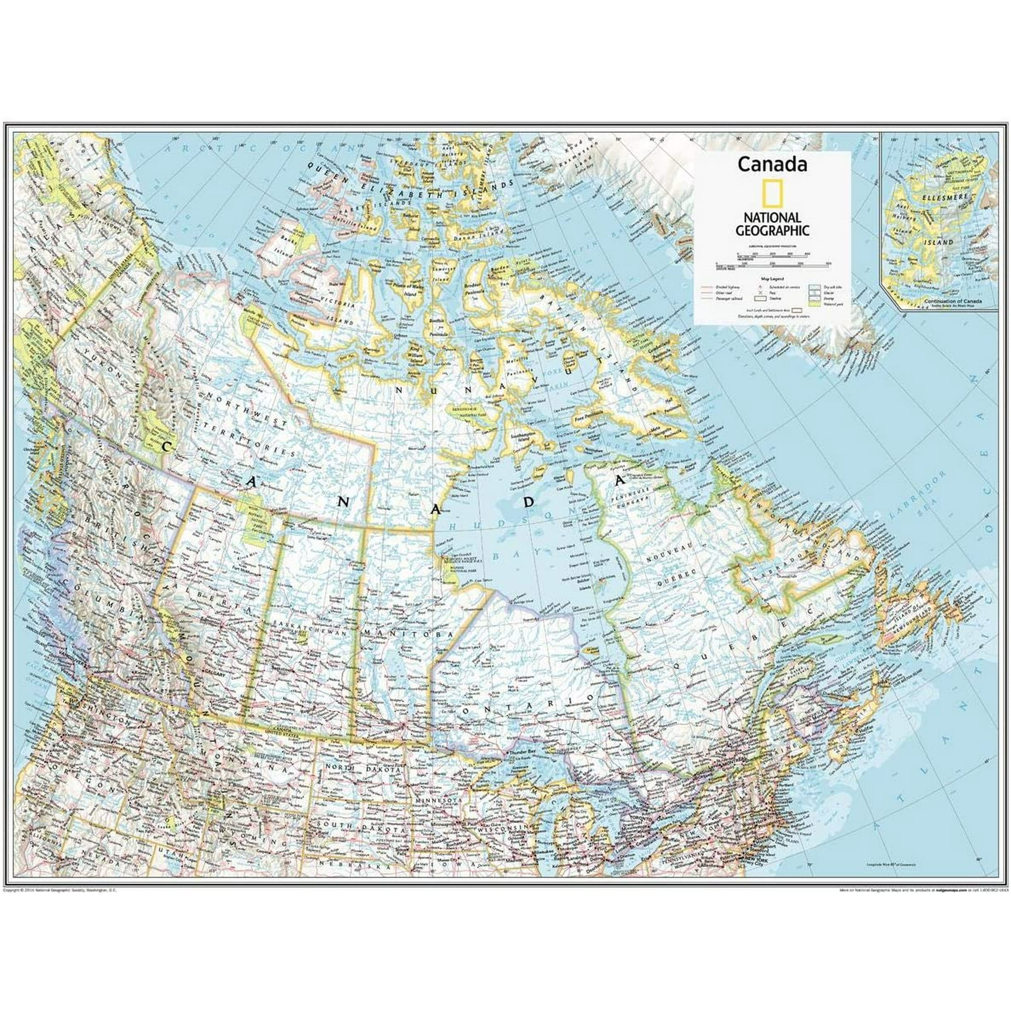 On X Maps Canada National Geographic: Canada Political Bilingual Wall Map - 28 X 22 Inches -  Paper Rolled | Walmart Canada
