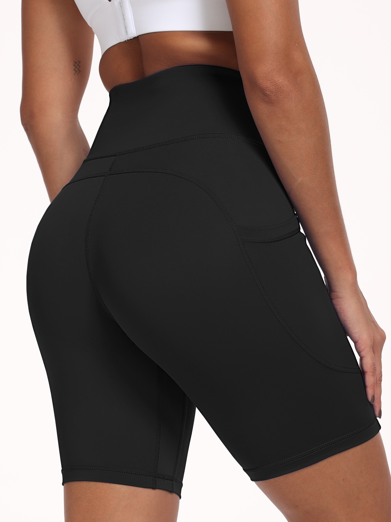 NELEUS Women's 8" High Waist Biker Shorts, Black photo 5