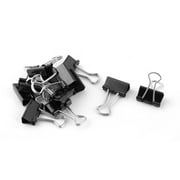 Office Supplies Folder Paper Binder Clip Black Silver Tone 12pcs