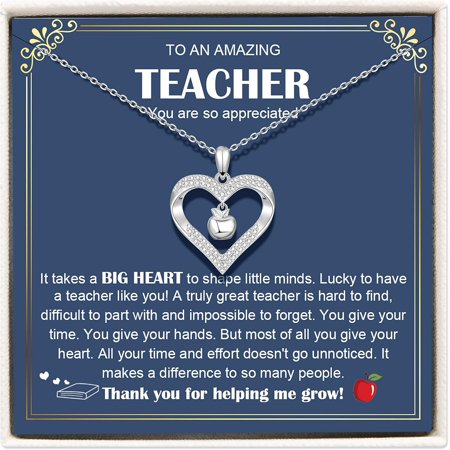 Teacher Appreciation Gifts for Women Necklace - Graduation Thank You Teacher 2026 End of Year Back To School Retirement Gifts From Students