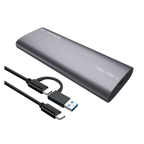 Cateissary M.2 NVME SSD Estuche SATA Caja externa Unidad de alta velocidad USB 3.1 Soporte dual Adaptador de disco duro Unidades de estado sólido Cables de computadora SL-TP06-CCA/Gris