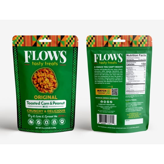 Flows Tasty Treats Toasted Corn and Peanut Mix High Protein Snack - Original Flavor (8oz)
