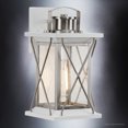 thumbnail image 3 of Luxury Colonial Outdoor Wall Sconce, 13''H x 6.125''W, with Tudor Style Elements, French Country Design, Stainless Steel Finish and Shatterproof Glass, UHP1222, 3 of 7