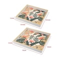 thumbnail image 5 of Juego de 2 bandejas Benzara BM302552 de MDF blancas con estampado floral de PVC, 5 of 5