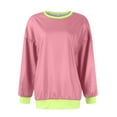 thumbnail image 5 of Oversized Sweatshirt for Women Crewneck Solid Color Long Sleeve Shirts Sweatshirt, 5 of 5