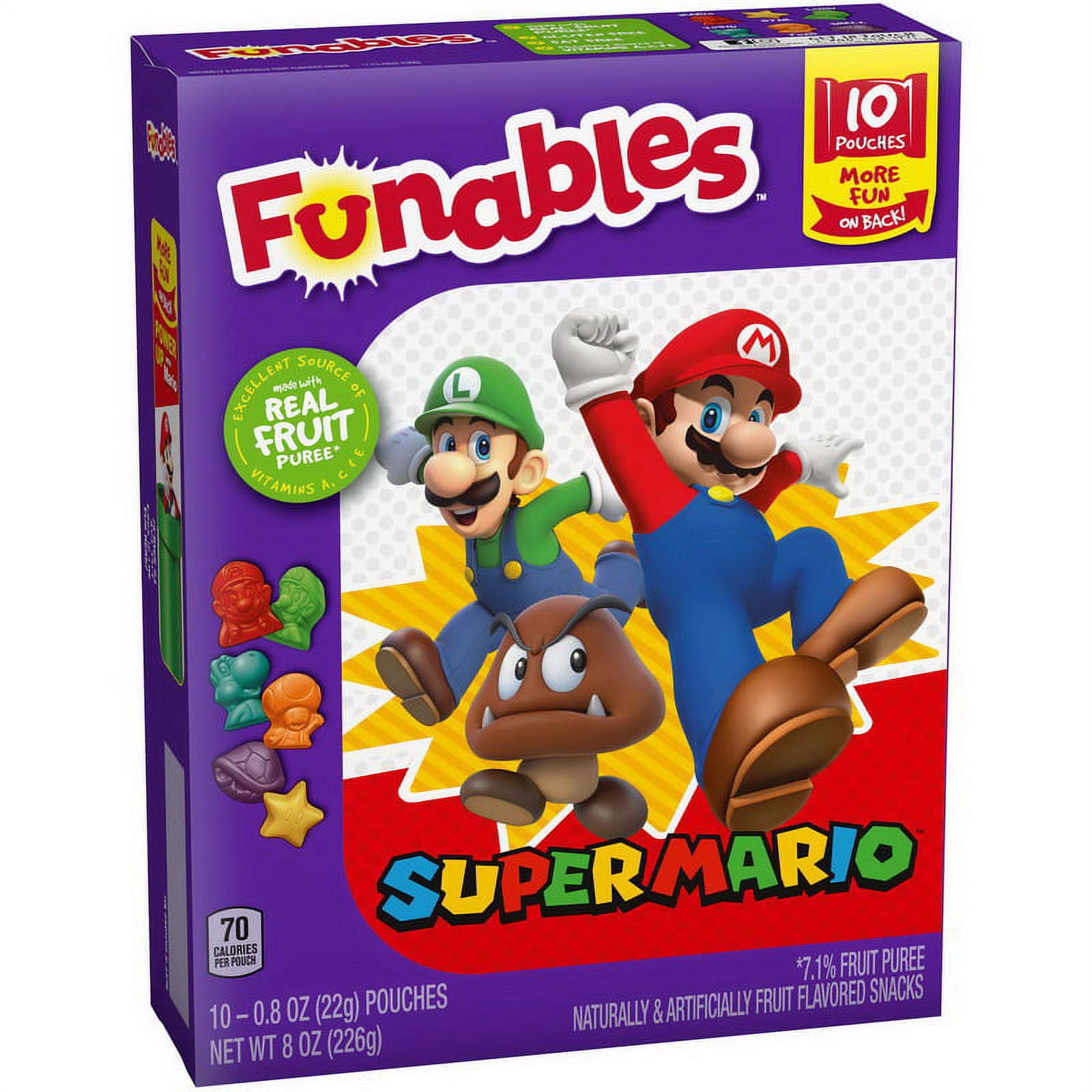 (Price/Case)Ferrara Funables Super Mario Fruit Snacks, 8 Ounces, 8 per case
