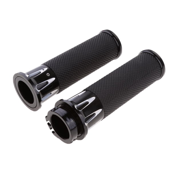 2 Uds Empuñaduras de Manillar de Motocicleta 25mm Accesorio Universal de Aluminio de Goma para Negro DYNWAVEMX Empuñaduras de mango de 25 mm y 1 pulgada