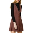 thumbnail image 3 of Allegra K Women's Overall Suspender Check Houndstooth Pinafore Dress, 3 of 7