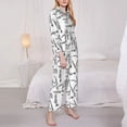thumbnail image 3 of Fuzoiu Lavender Flowers Print Women's Long-Sleeved Pajama,Lounge Button Down Nightwear,Womens Notch Collar Pajama Set-Large, 3 of 7