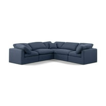 Meridian Furniture Indulge 158.5" Fabric L-Shaped Modular Sectional in Navy