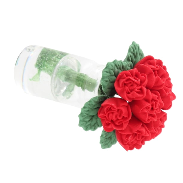 Muñecas 1:12 Casa De Muñecas Mini Bonsai Modelo Juguetes Jardín Planta Decoración Accesorios Rojo