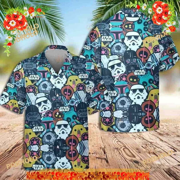 Star Wars Doodle Hawaiian Shirt, For Summer Lovers