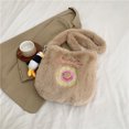 thumbnail image 4 of Bolso cruzado esponjoso de piel sintética con colgante para mujer, bolso de citas con patrón de donut, 4 of 7