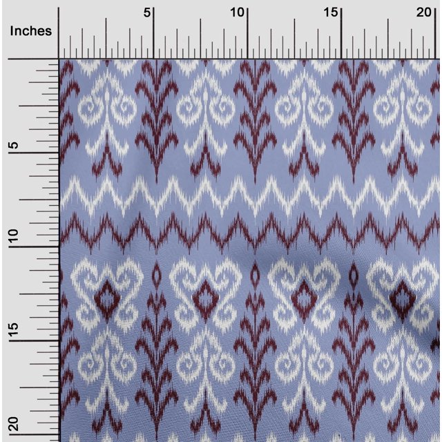oneOone Polyester Lycra Fabric Chevron & Swirl Ikat Printed Fabric 1 Yard 56 Inch Wide