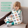 thumbnail image 5 of 3 Pack-0.5 Tog Lightweight Summer Toddler Sleep Sack with Feet 6-12 Months 100% Cotton Breathable Unisex Baby Sleep Sack with Legs 2-Way Zipper Footed Wearable Blanket, 5 of 6