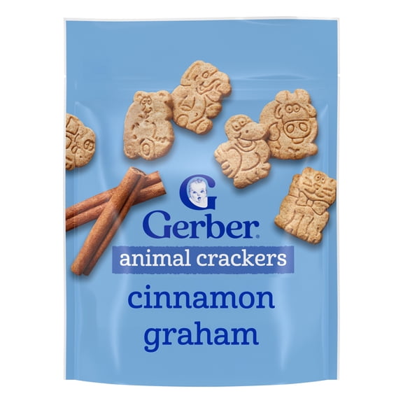 Gerber Toddler Snacks for Baby, Cinnamon Graham Animal Crackers, 6 oz Bag