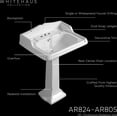 thumbnail image 2 of Whitehaus Isabella Collection Traditional Pedestal with an Integrated large Rectangular Bowl, Widespread Faucet Drilling, Backsplash, Dual Soap Ledges, Decorative Trim and Overflow, 2 of 5