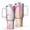White, variant on 40oz Tumbler with Handle and Straw, Vacuum Insulated Stainless Steel Travel Mug, Fits Car Cup Holder, Liquid & Marble Print