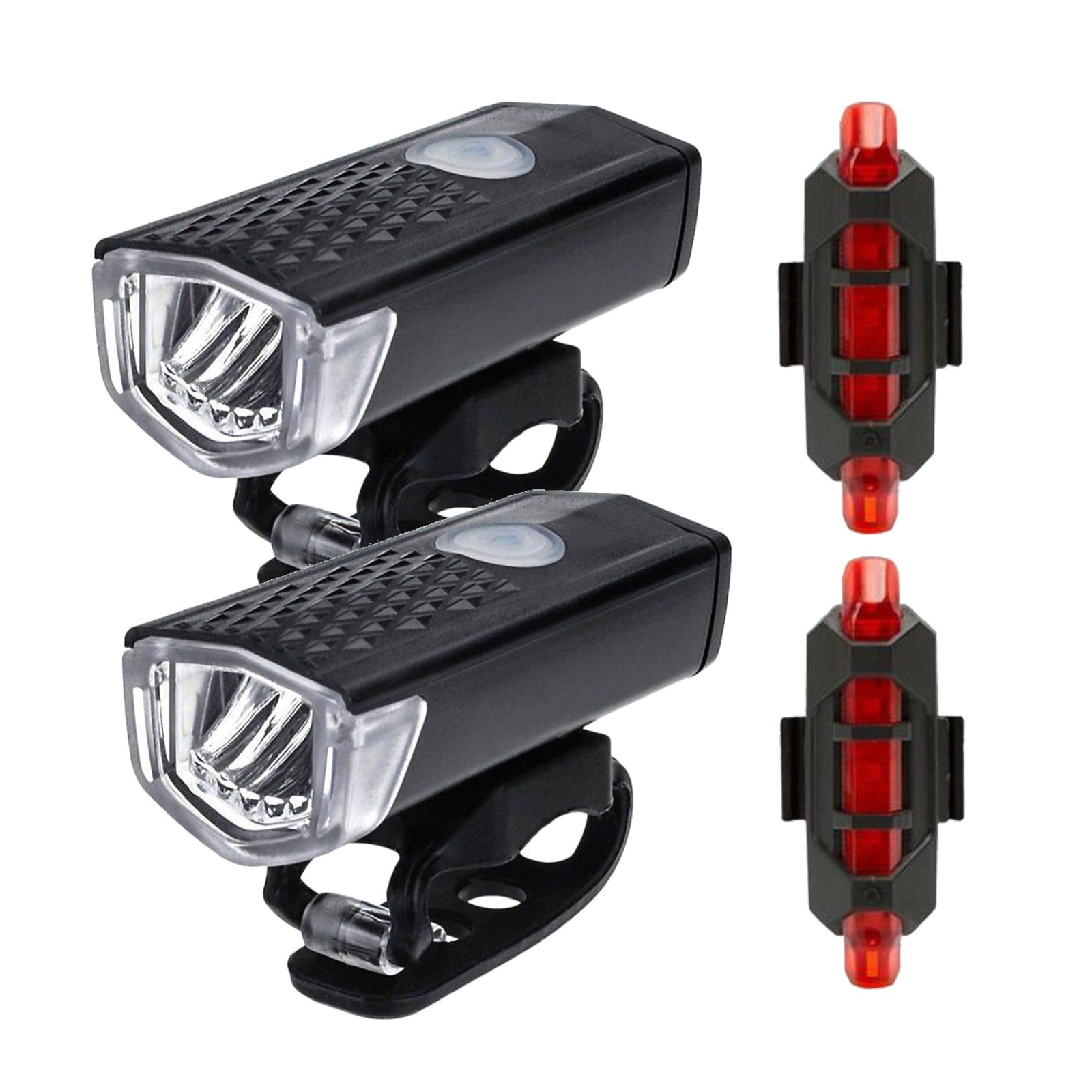 Bike Bicycle Cycling Headlight USB Rechargeable LED Front Light Tail Rear Lamp 