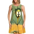 thumbnail image 1 of Xecao Robe d'Été Cartoon 123 pour Femmes, Robe Décontractée Sans Manches avec Poches, 1 of 7