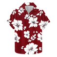 thumbnail image 2 of Njoeus Mens Hawaiian Shirts Short Sleeve Button Up Shirts - Novelty Floral Graphic T-Shirt Comfortable Casual Summer Beach Shirts - Big & Tall Sizes 3X 4X 5X Clearance Red, 2 of 5