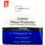 Mainstays Cotton White Pillow Protector, 1 Each