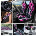 thumbnail image 2 of Yuyamidu Camo Hunting Car Seat Covers with Steering Wheel Cover Seat Belt Covers Pink Wood Cup Coasters Car Sun Shade Key Chain Rearview Mirror Cover Handbrake Cover Set 16 PCS Auto Accessories, 2 of 7