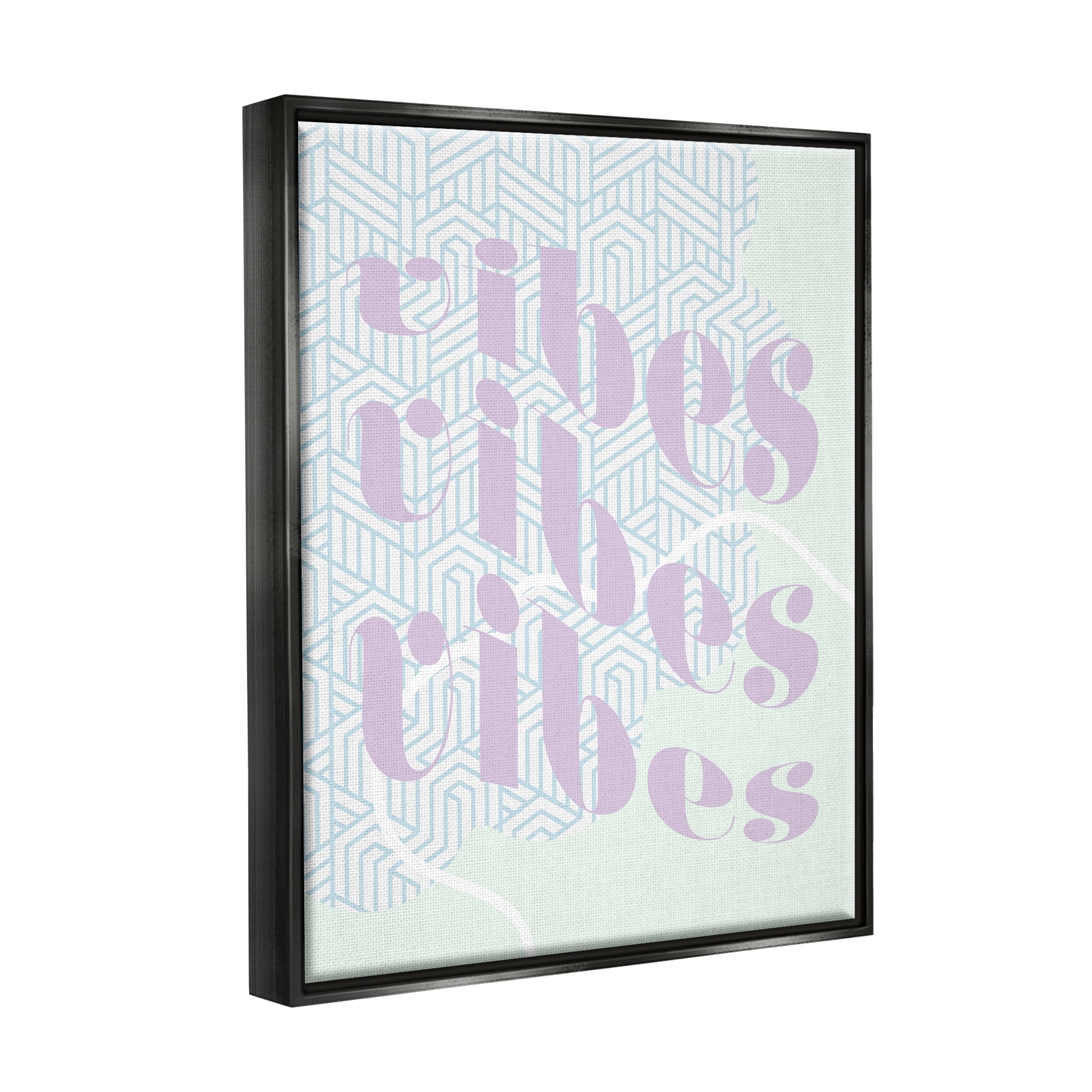 Stupell Industries Vibes Geometric Pastel Phrase Religious Painting Black Floater Framed Art Print Wall Art