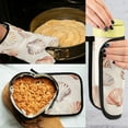 thumbnail image 5 of Yayeee Oven Mitts and Pot Holder Set of 2 Heat Resistant Kitchen Gloves Baking Hot Pad, Purple Seashell, 5 of 5