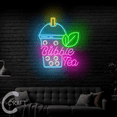 thumbnail image 3 of C-CRAFT Bubble Tea Neon Sign Led Light Up 33 inch for Bubble Tea Shop Wall Art Decor, 3 of 5