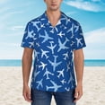 thumbnail image 4 of Daiia Airplanes in the Sky Hawaiian Shirt for Men Gentle Cotton Regular Short Sleeve Casual-XX-Large, 4 of 9